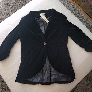Black velvet casual blazer